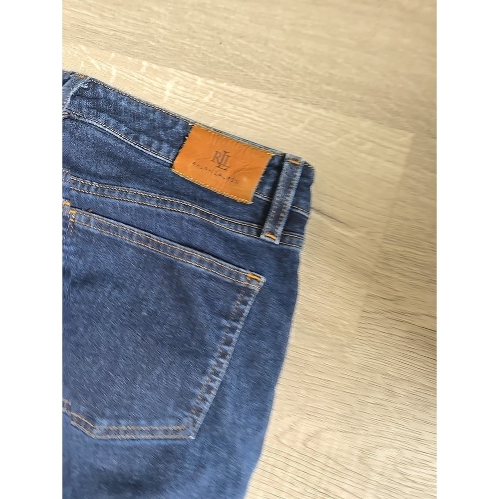 Lauren Ralph Lauren Women's Black Label Fray Hem Denim Jeans Sz 10 Straight Leg - Picture 8 of 8